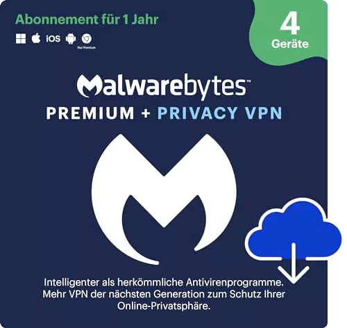 Malwarebytes Premium mit Privacy VPN für Windows, Mac, iOS und Android - 12 Monate