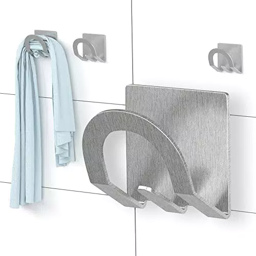 MDCASA Handtuchhalter ohne Bohren - Edelstahl gebürstet, selbstklebend