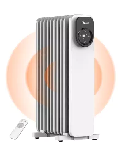 Midea NY2009-24UR Ölradiator mit Fernbedienung und LED Touchscreen, 2000W