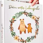 Milula Studios Babyalbum - Hardcover Erinnerungsbuch zum Ausfüllen für Babys