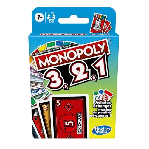 Monopoly Bid – Schnelles Kartenspiel für 4 Spieler ab 7 Jahren für die Familie