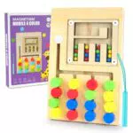 Montessori Magnetspiel Labyrinth Holzspielzeug für Kinder ab 3 Jahren