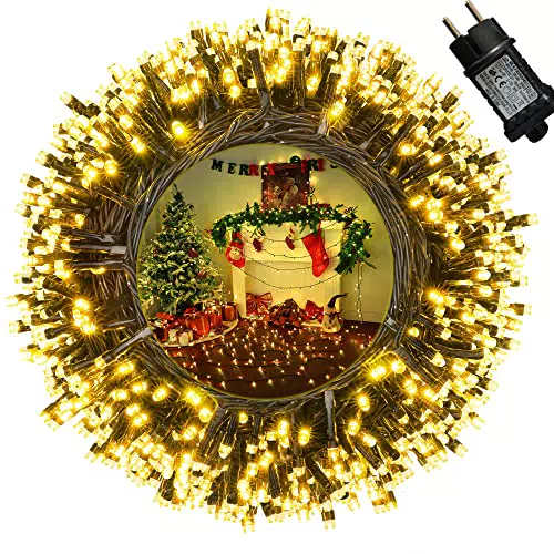 Moxled Lichterkette Weihnachtsbaum 35m mit Timer und 8 Modi für Außenbeleuchtung