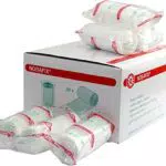 NOBA Mullbinden Fixierbinden 8 cm x 4 m - Einzeln in Folie verpackt