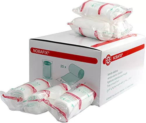NOBA Mullbinden Fixierbinden 8 cm x 4 m - Einzeln in Folie verpackt