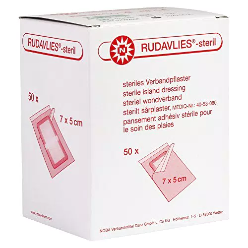 NOBAMED Wundpflaster Rudavlies steril 7 cm x 5 cm - Hochwertiger Schutz