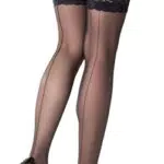 NOQ Halterlose Strümpfe mit Rückennaht, Oberschenkel hoch, Dessous Penelope