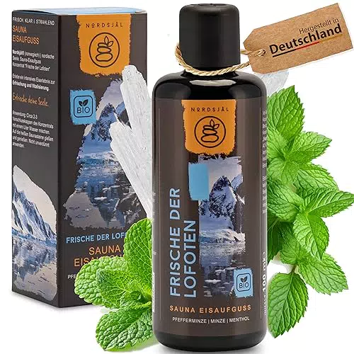 Nordsjal Saunaaufguss mit echten Bio-Ölen – Pfefferminze Menthol 100 ml