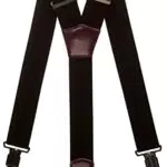 Olata Extra Breite Herren Hosenträger Y-Form in Schwarz mit Farbigem Leder 5 cm. Hellgrau