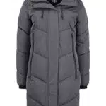 OXMO OXJuna Damen Wintermantel Parka mit Kapuze und Reißverschlusstaschen