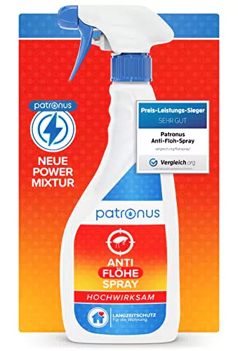 Patronus Anti Floh-Spray - Hochwirksames Mittel mit Langzeitschutz für die Wohnung