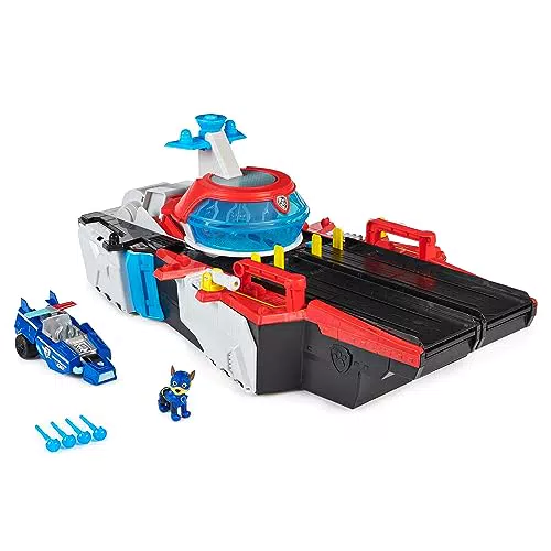 PAW PATROL Mighty Kinofilm: Marine Hauptquartier Spielset mit Chase Figur