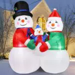 Pfloge® Aufblasbarer Schneemann für Weihnachtsdeko im Garten und Außenbereich