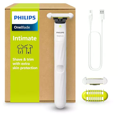 Philips OneBlade Intimate - Elektrischer Intimrasierer mit SkinProtect Klingen