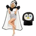 Pinguin Decke mit Ärmeln – Kuscheldecke für Frauen, Geschenke zum Geburtstag und Weihnachten