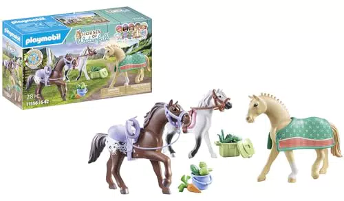 PLAYMOBIL 71356 Pferde-Set: Morgan, Quarter Horse & Shagya Araber für Kinder ab 5 Jahren