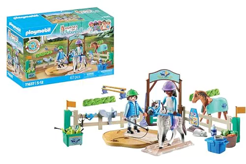 PLAYMOBIL 71637 Moderne Reitschule mit Longierplatte und Reitzubehör für Kinder