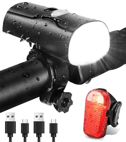 Popolic Fahrradlicht Set - StVZO zugelassene, USB aufladbare, wasserdichte Lampen