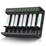 POWEROWL AAA Akkuladegerät für NI-MH NI-CD AA/AAA/C/D Akkus, Typ C, Micro USB