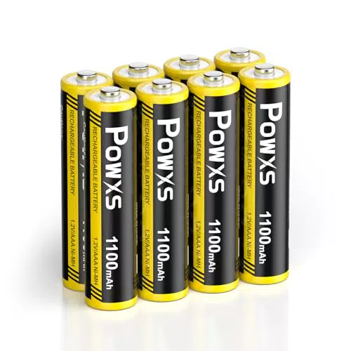 POWXS Akku AAA 1100mAh NiMH - Wiederaufladbar, kein Memory-Effekt, vorgeladen