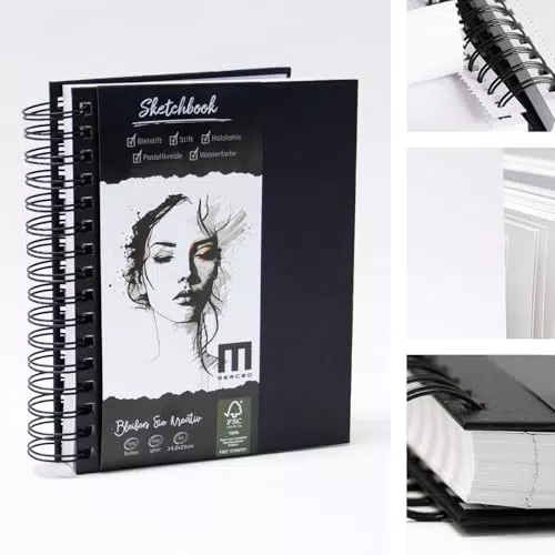 Premium Sketchbook DIN A5 – Robustes Skizzenbuch für Künstler und Designer