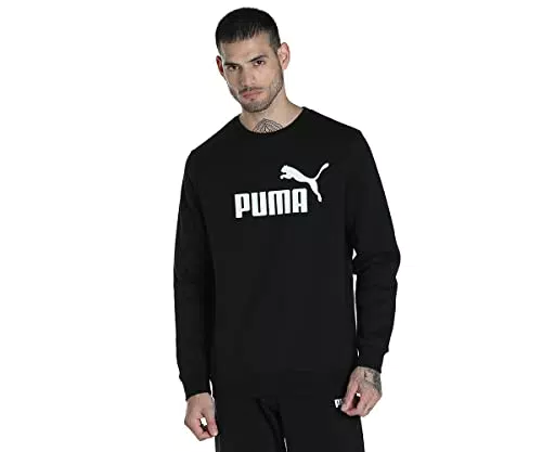PUMA Herren ESS Big Logo Crew FL Sweatshirt, schwarz