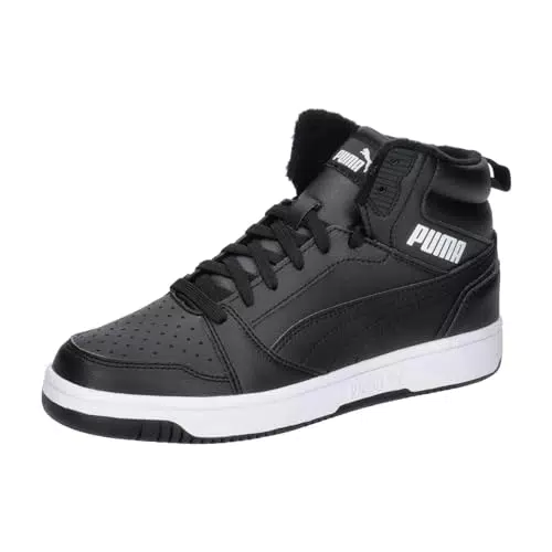 PUMA Rebound V6 MID WTR JR Sneaker, Shadow Gray Black White