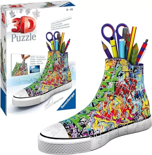 Ravensburger 3D Puzzle Sneaker American Style - Praktischer Stiftehalter - Schreibtisch-Organizer