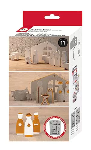 Rayher Silikon Gießform Krippe für Kreativ-Beton, Gießharz und Wachs