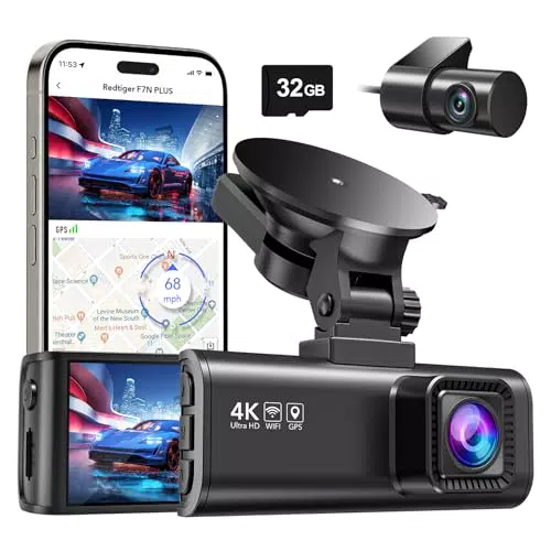 REDTIGER F7NP Dashcam 4K/2,5K mit GPS, WiFi, Nachtsicht und 170° Weitwinkel