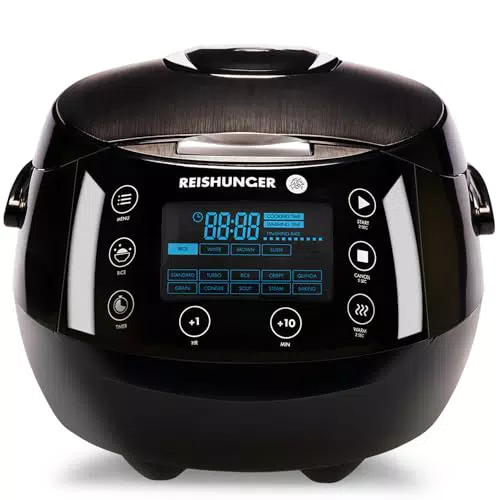 REISHUNGER Digitaler Reiskocher & Dampfgarer mit Warmhaltefunktion und Timer
