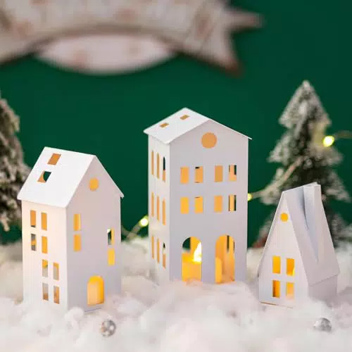 Romadedi Lichthaus Metall Windlicht für Weihnachtsdeko – Teelichthaus für Wohnzimmer