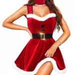 RSLOVE Weihnachts Dessous Damen Babydoll - Sexy Santa Kostüm Nachtwäsche