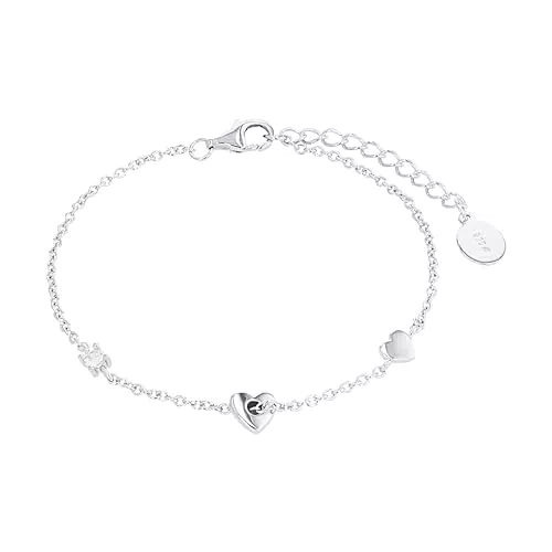 s.Oliver Armband Edelstahl Damen mit Kristall Herz, Schmuck Geschenk Box