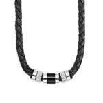 s.Oliver Halsband Edelstahl Leder Herren Halsschmuck