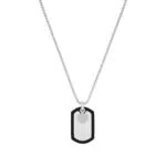 s.Oliver Herren Kette mit Anhänger aus Edelstahl und Kautschuk, Modell 2036864