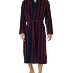 Schiesser Herren Bademantel aus Bio-Baumwolle - Weiches Velours, 125 cm Länge