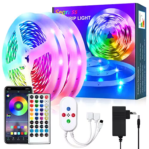 Segrass LED Strip mit APP Steuerung und Musik-Sync für Raumdekoration