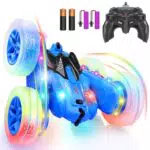 SGILE RC Stunt Auto mit LED-Lichtern, 360° drehbar, wiederaufladbares Kinderspielzeug