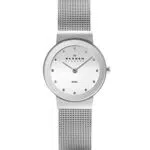 Skagen Damenuhr Freja Lille, Zweizeiger Uhrwerk, 26mm silbernes Edelstahlgehäuse mit EdelstahlMeshband