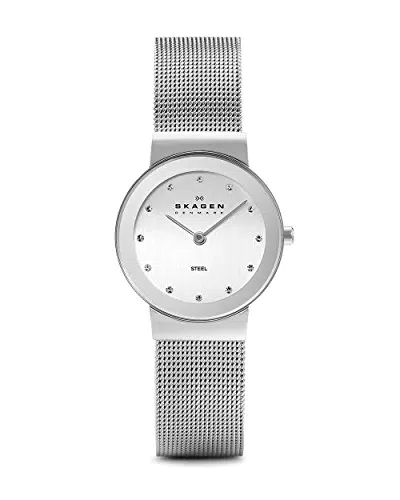 Skagen Damenuhr Freja Lille, Zweizeiger Uhrwerk, 26mm silbernes Edelstahlgehäuse mit EdelstahlMeshband