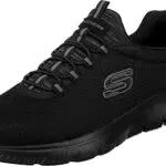 Skechers Damen Summits Sneaker, Black Mesh/Trim