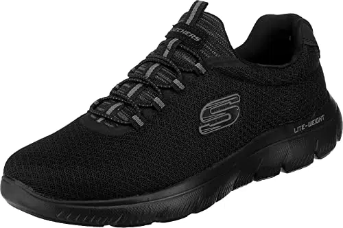 Skechers Damen Summits Sneaker, Black Mesh/Trim