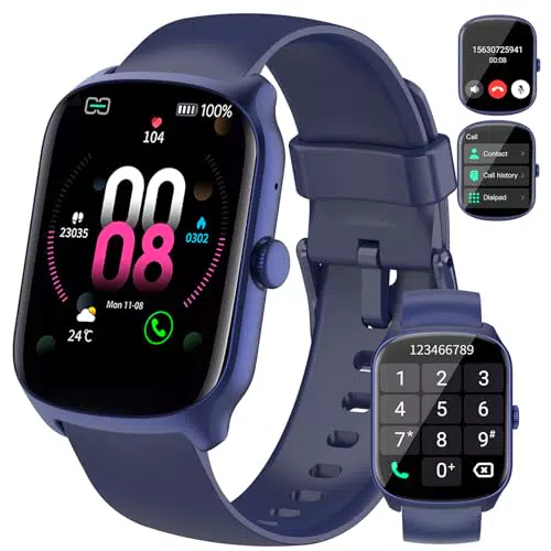 Smartwatch für Herren und Damen mit 1,95" HD Display, Bluetooth und Pulsmesser