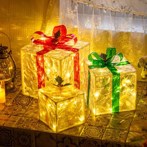 Solpex LED Geschenkbox mit Fernbedienung und App-Steuerung für Weihnachtsdeko
