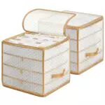 SONGMICS Aufbewahrungsbox für Weihnachtskugeln, RFB029A02, 128 Fächer