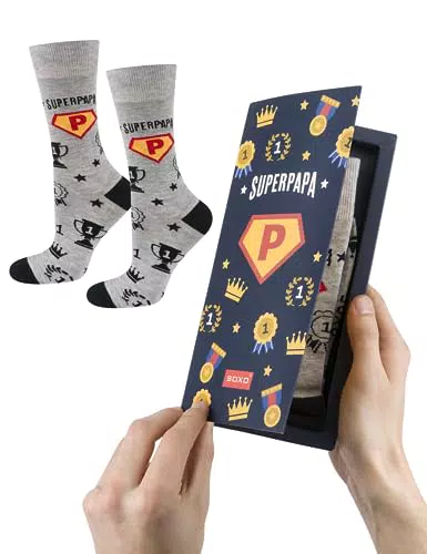 Soxo Papa Geschenk Socken für Männer – Lustige Baumwoll-Socken