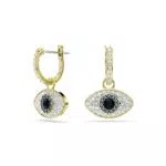 Swarovski Symbolica Drop-Ohrhänger mit bösem Blick aus Goldlegierung