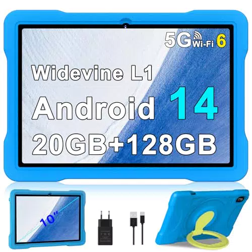 Tablet Android 10 Zoll mit 5G, 20GB RAM, 128GB ROM, Octa-Core, Kinder Tablet