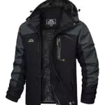 TACVASEN Herren Wanderjacke wasserdicht Fleecejacke für Outdoor-Aktivitäten